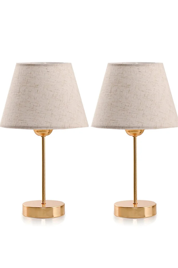 Üçlü Abajur Ve Avize Seti Keten Kumaş